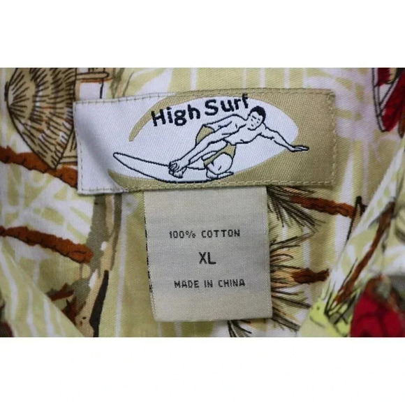 High Surf Men's Hawaiian Shirt-XL-Bob's Surf Shop-Tiki Hut-Palm Trees - Picture 4 of 8